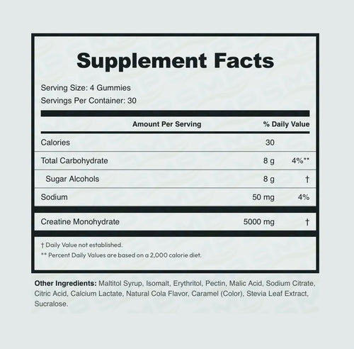 Cola Creatine Gummies - 5g Creatine, Zero Sugar